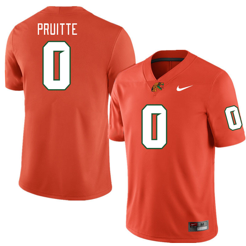 Men-Youth #0 Jeremiah Pruitte Florida A&M Rattlers 2023 College Football Jerseys Stitched-Orange